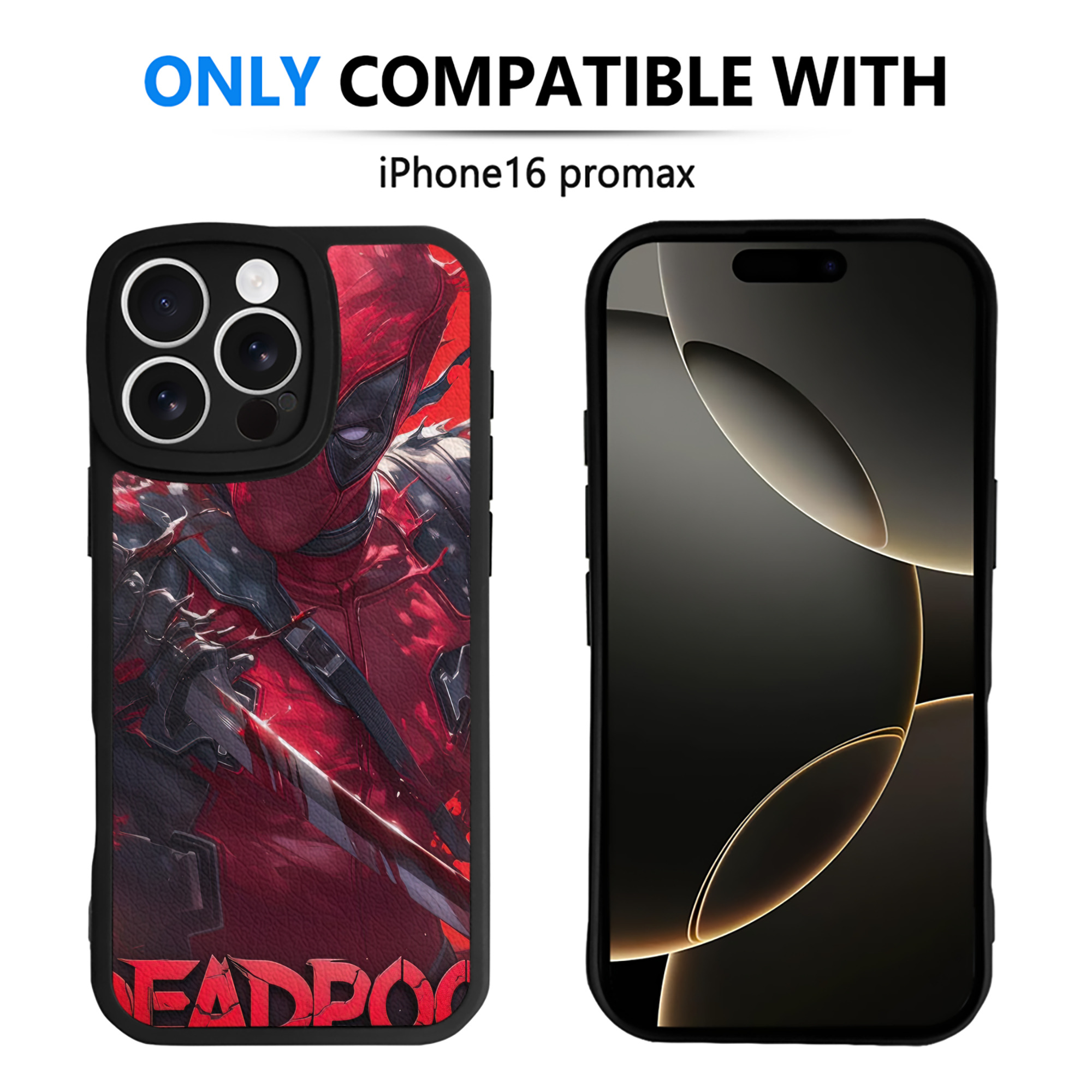 （画像用） Deadpool デッドプール 【iPhone 16シリーズ対応】シリコンスマホケース（レザー調） 材質：シリコン